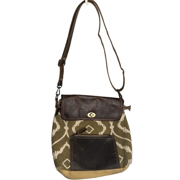 Myra Bag | Bags | Myra Bag Brown Fantasy Canvas Leather  display picture 2